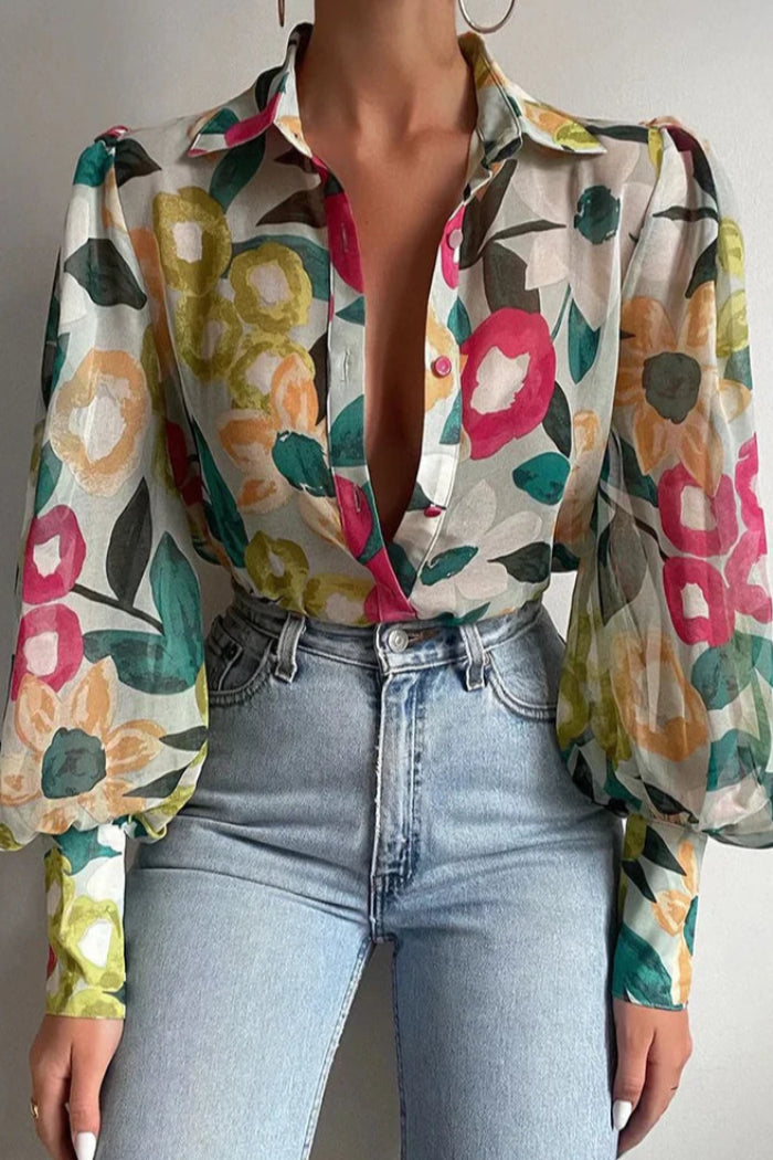Women's Vintage Floral Blouse – Elegant, Timeless & Perfect for Any Occasion