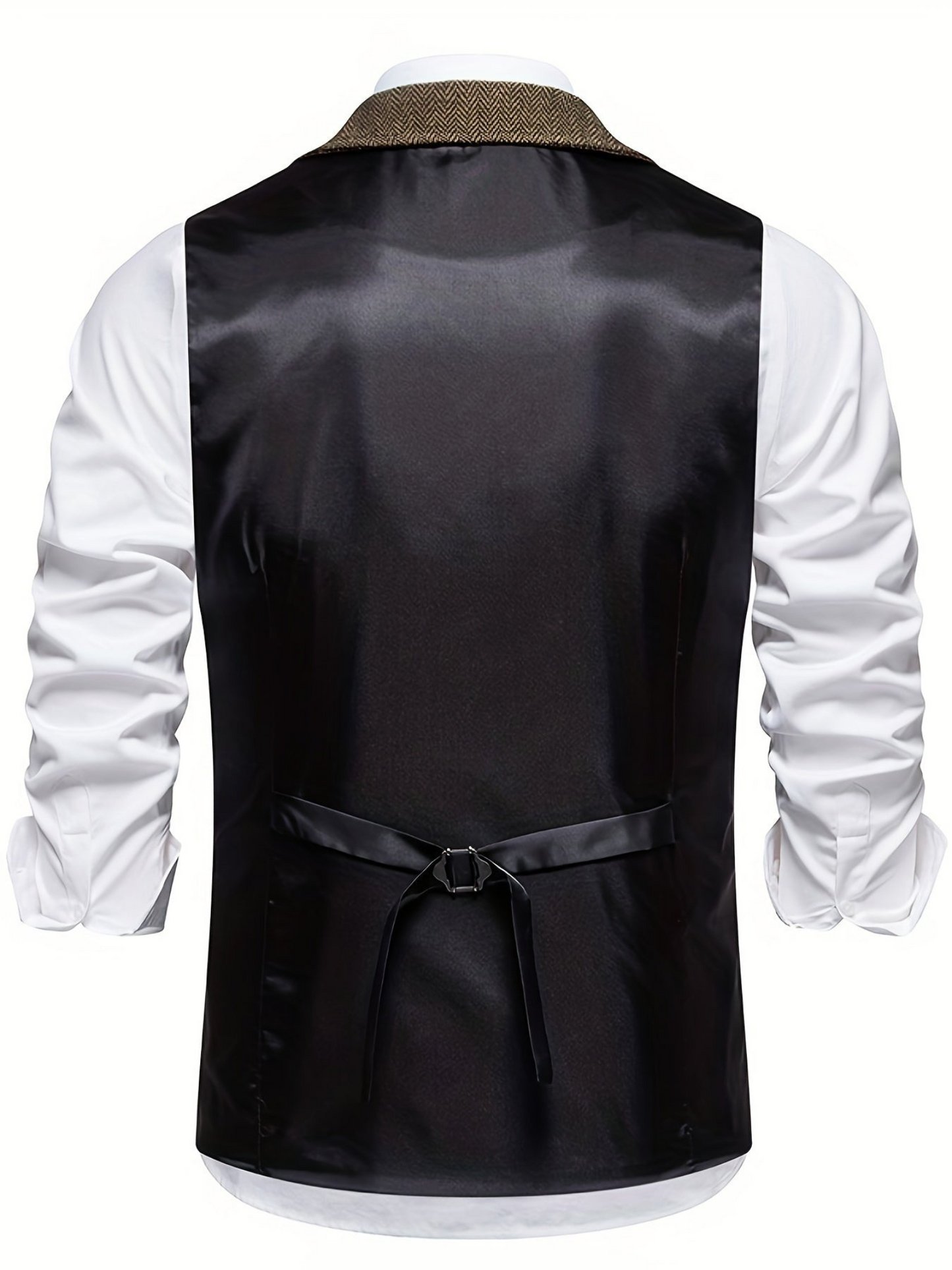 Waistcoat for Men, Herringbone Pattern | Tailored Fit | Coffee1