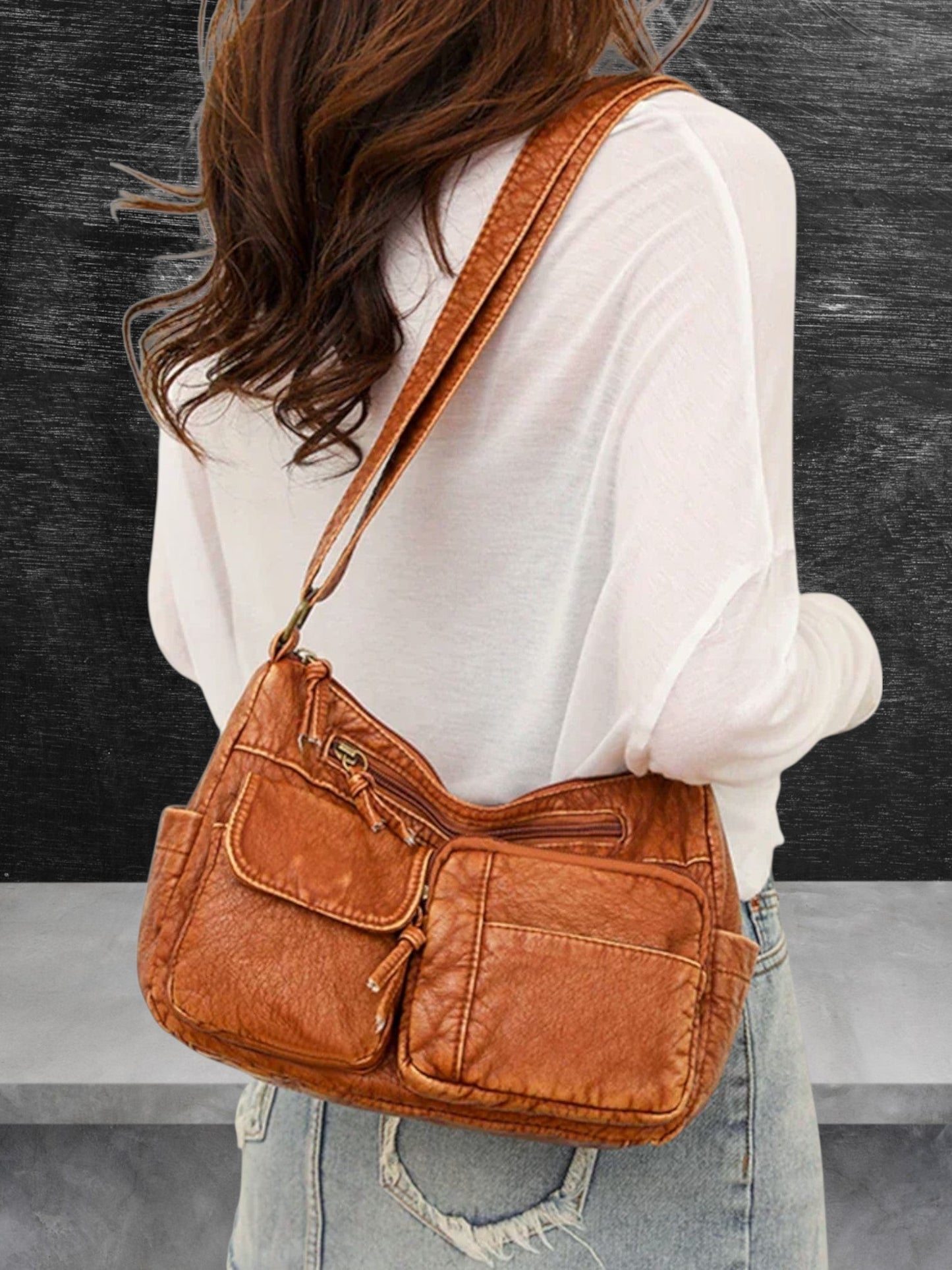 Wenna | Timeless Leather Tote Bag with Spacious Interior and Sturdy Handle | Brown 2