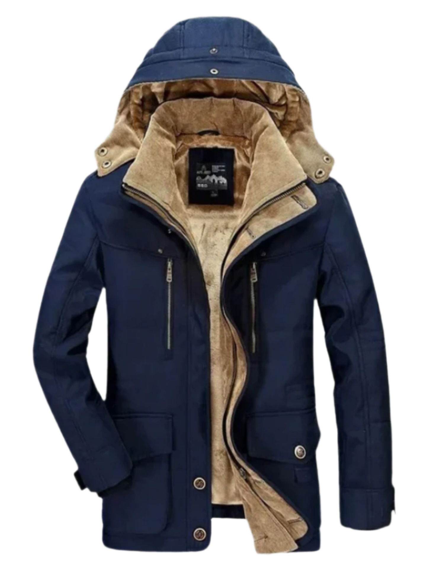 Winter Coat for Men | Hooded Casual Fit | Blue