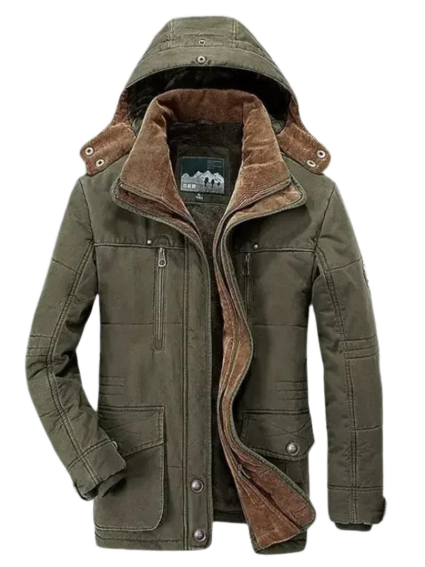 Winter Coat for Men | Hooded Casual Fit | Green