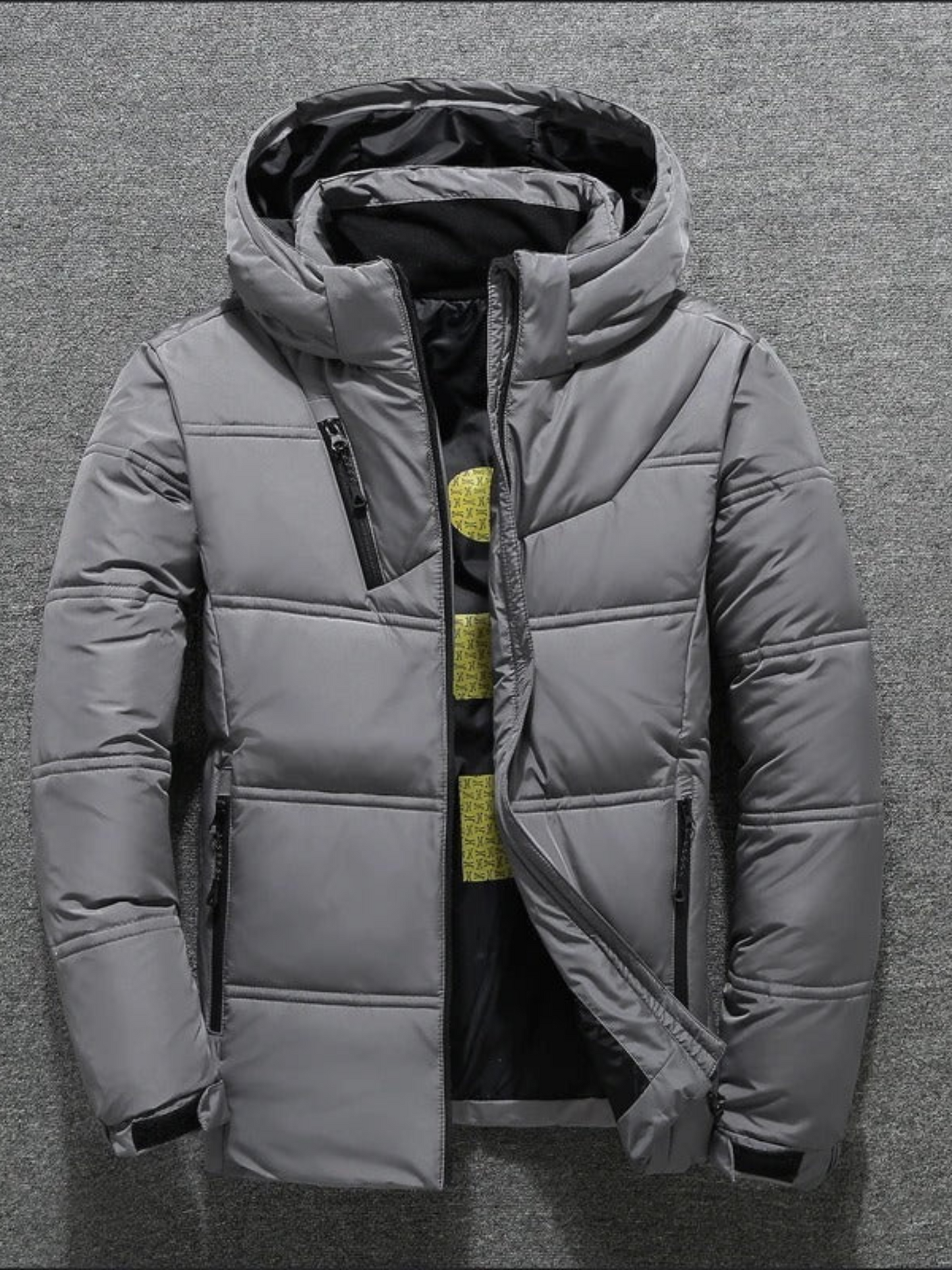 Winter Down Jacket for Men | Lightweight, Water-Resistant | Light gray
