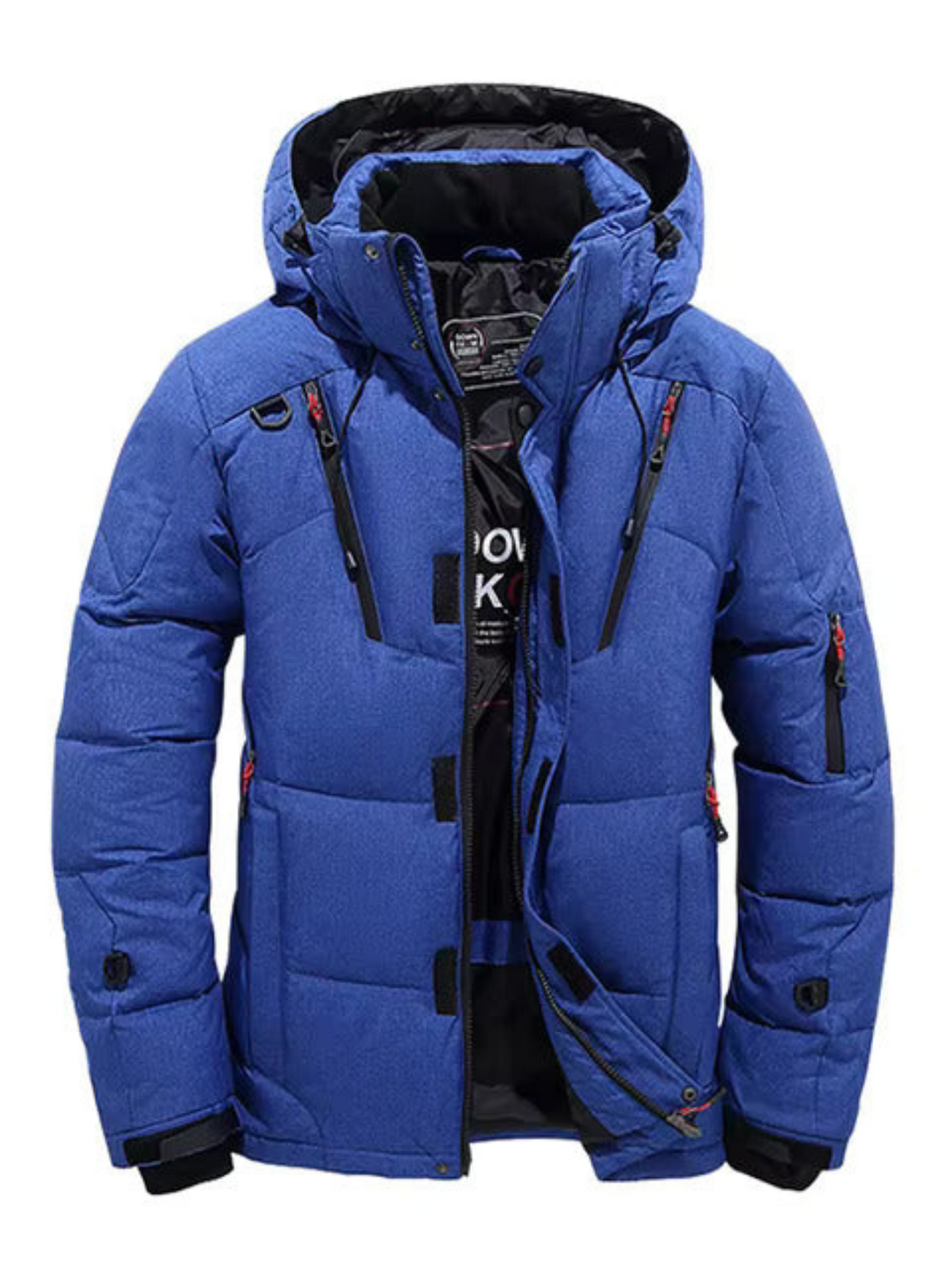 Winter Down Jacket for Men | Quilted, Hooded | Blue