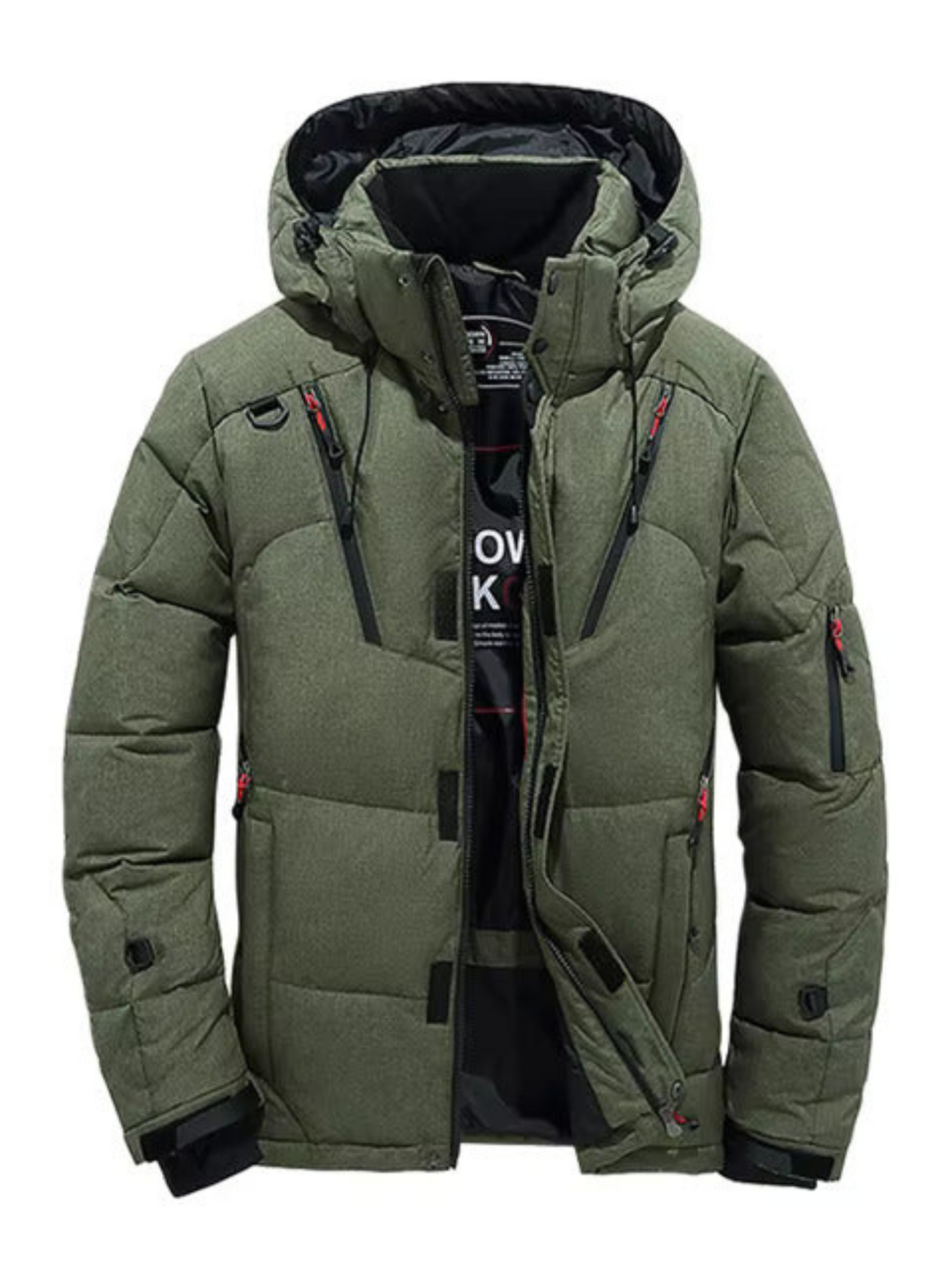 Winter Down Jacket for Men | Quilted, Hooded | Green