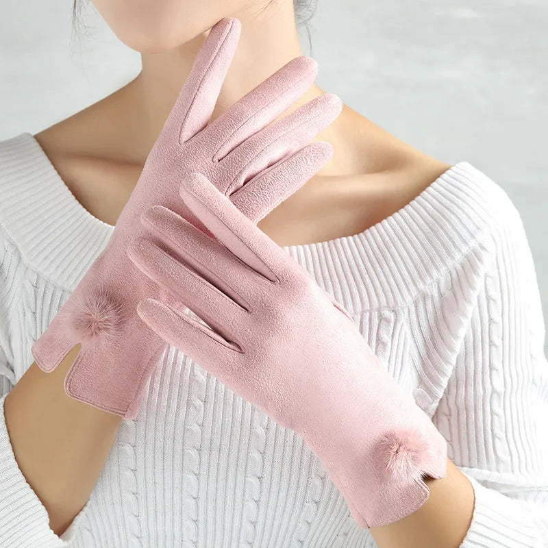 Winter Gloves for Women | Vintage-Inspired Design | Pink