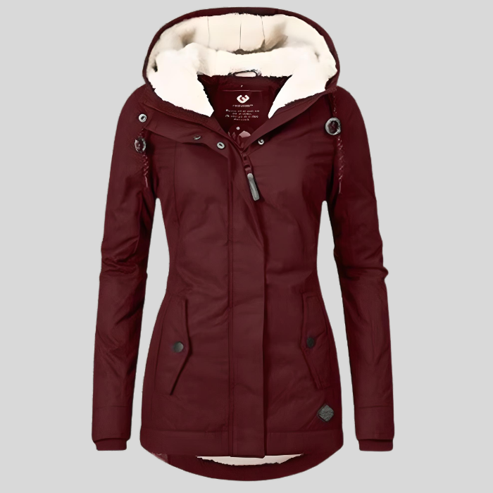 Winter Jacket for Women | Waterproof Hooded | Red
