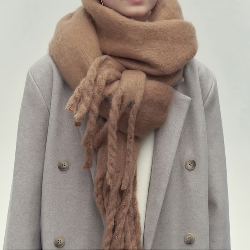 Winter Scarf for Women | Knitted Classic Design | Brown
