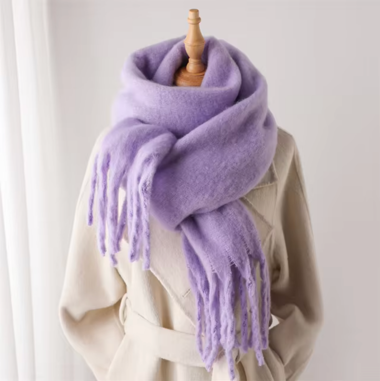 Winter Scarf for Women | Thick Pashmina Design | Purple