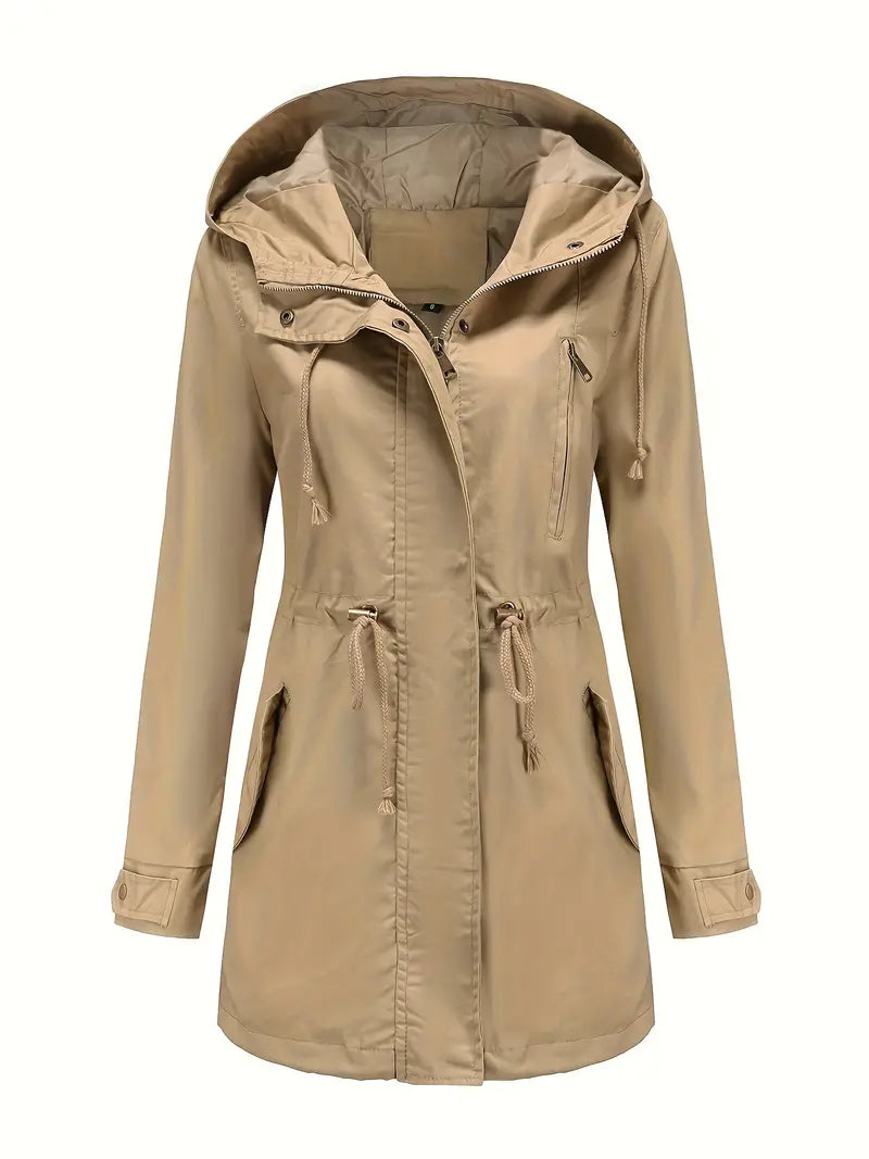 Women's Water-Resistant Trench Coat | Hip Length 0
