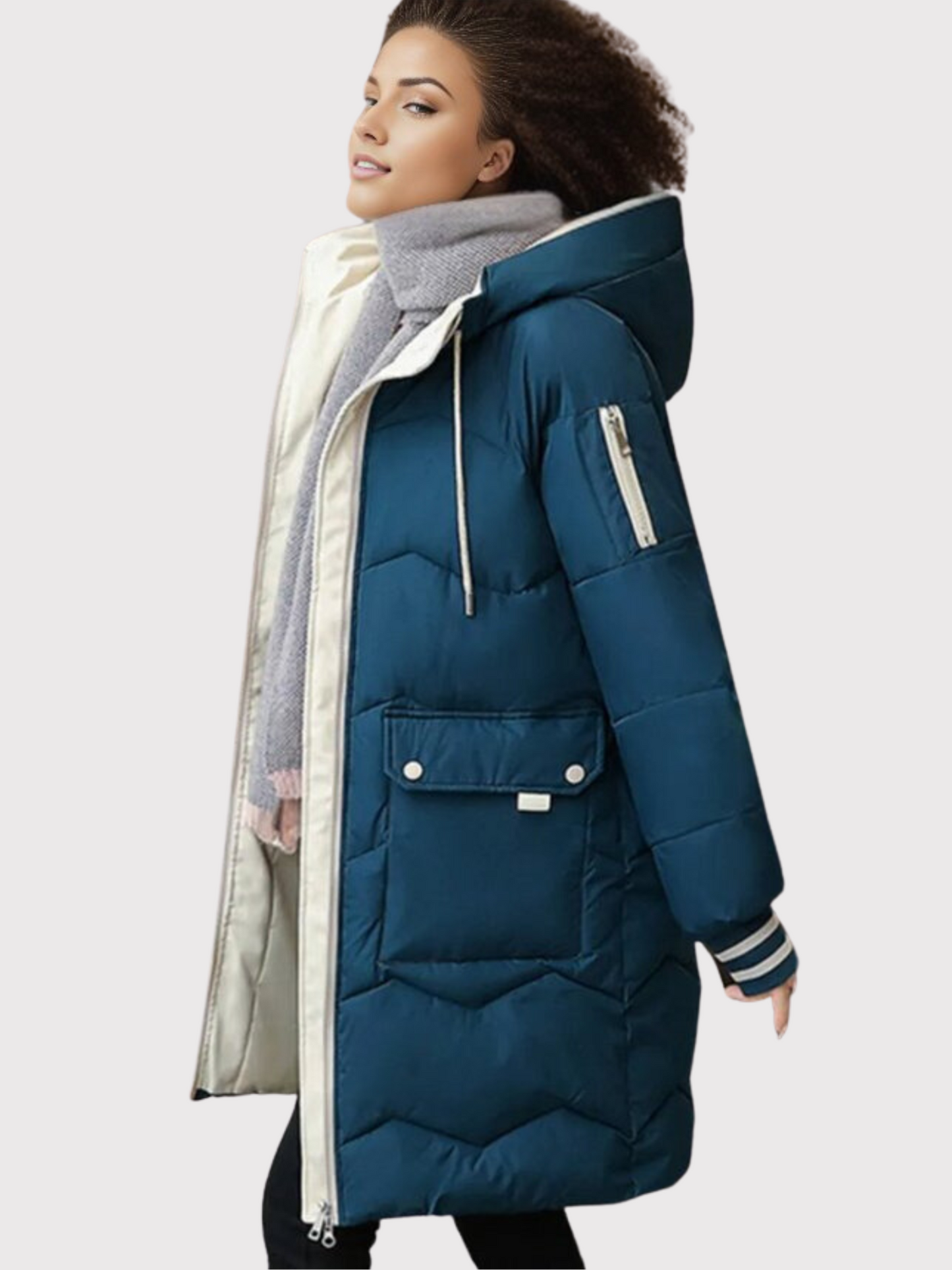 Women's Winter Parka | Long Length, Hooded | Blue
