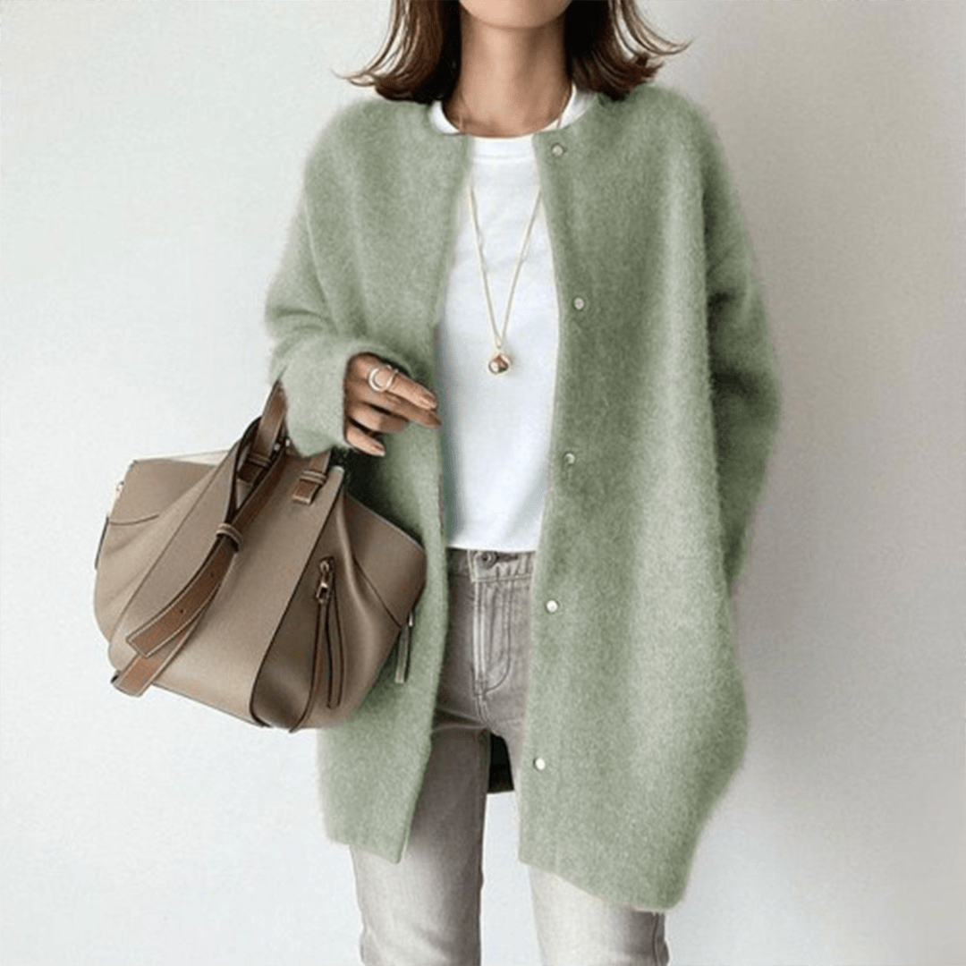 Wool Cardigan for Women | Lightweight Warmth | Green
