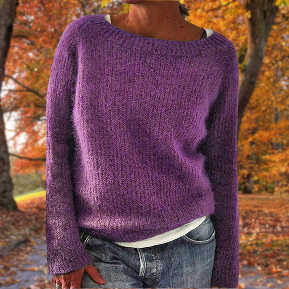 Wool Sweater for Women | Classic Design | Purple