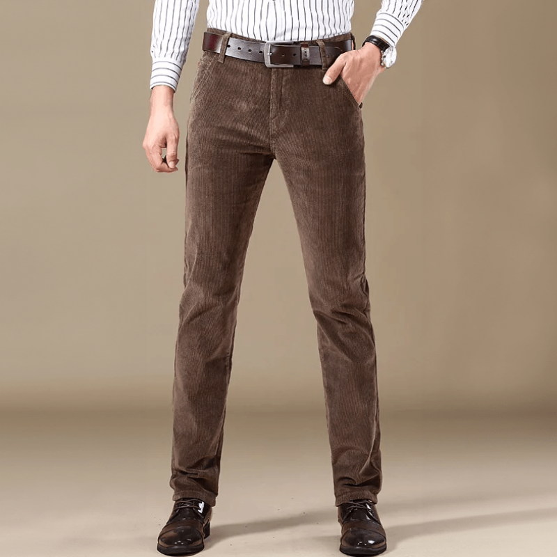 Work Corduroy Trousers for Men | Slim Fit | Brown