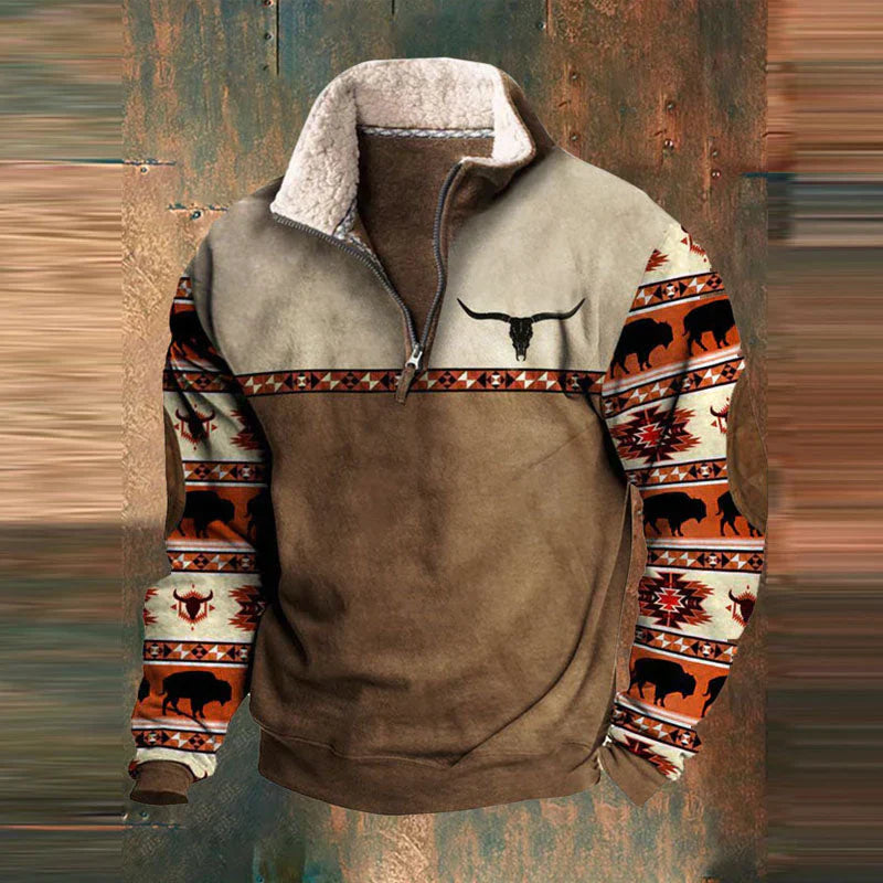 Zip-Up Sweater for Men | Regular Fit | Dark Brown