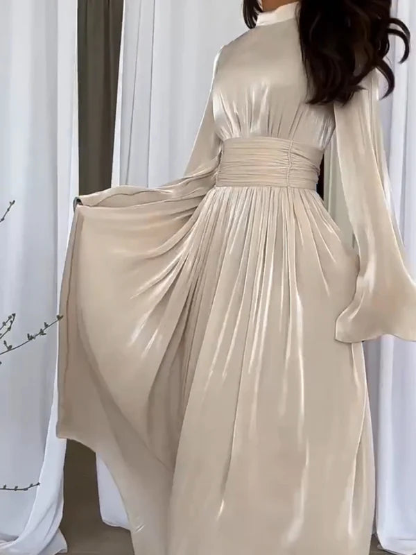 Elegant Maxi Dress for Women with Tie Belt – Stylish Long Dress for Casual or Formal Wear