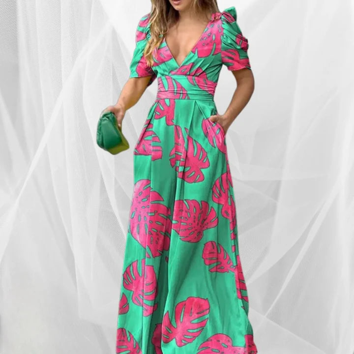 Women’s V-Neck Wide Leg Jumpsuit – Stylish & Versatile