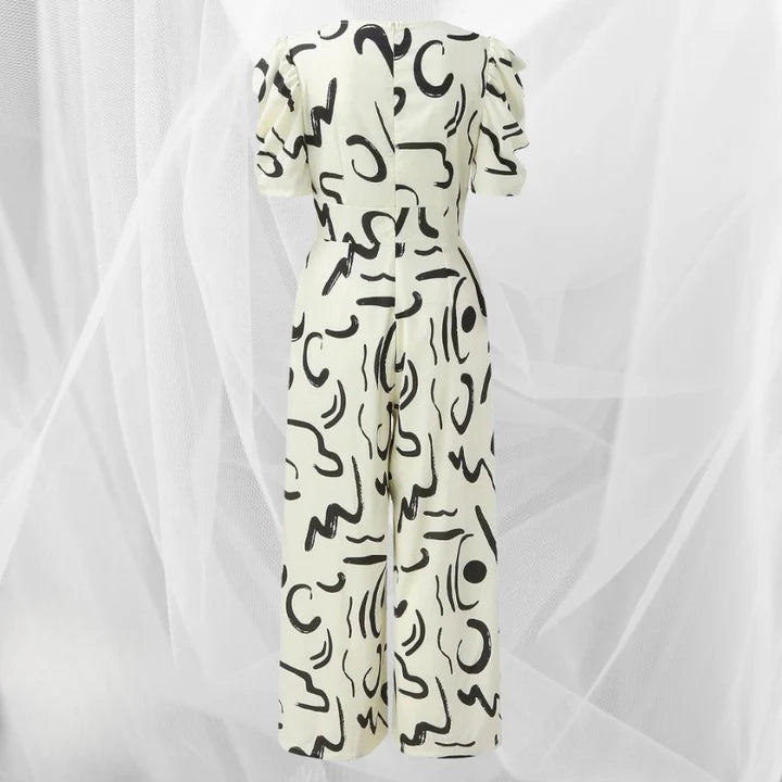 Women’s V-Neck Wide Leg Jumpsuit – Stylish & Versatile