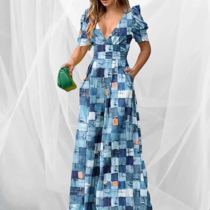 Women’s V-Neck Wide Leg Jumpsuit – Stylish & Versatile