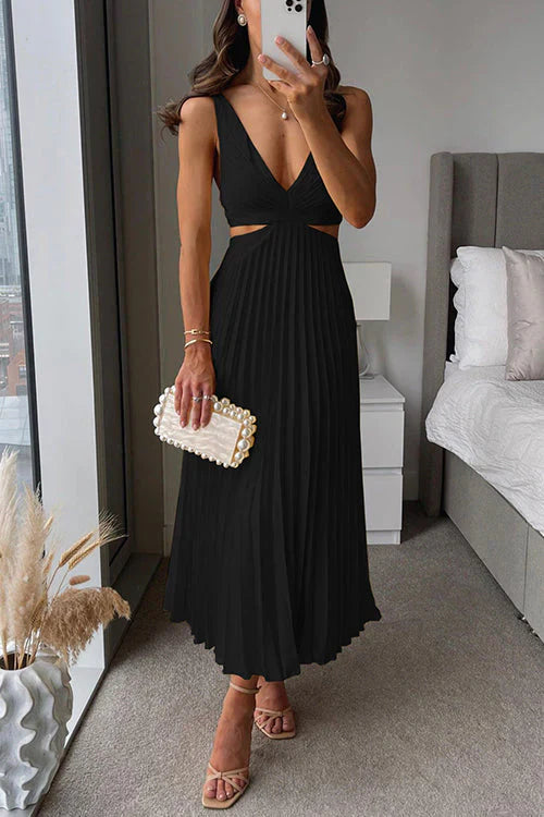 Pleated Satin Dress for Women – Elegant and Versatile Formal & Casual Dress