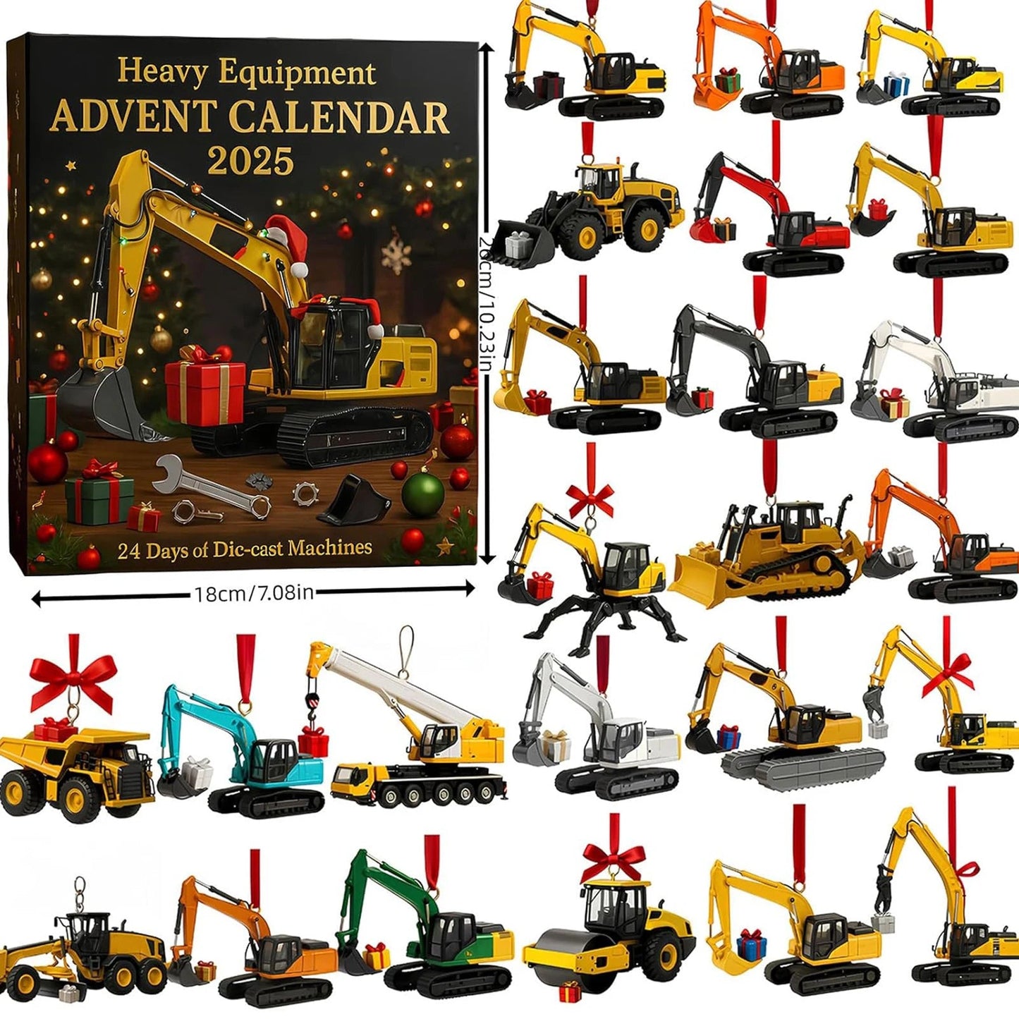 Advent Calendar for Kids | Construction Vehicle Ornaments6