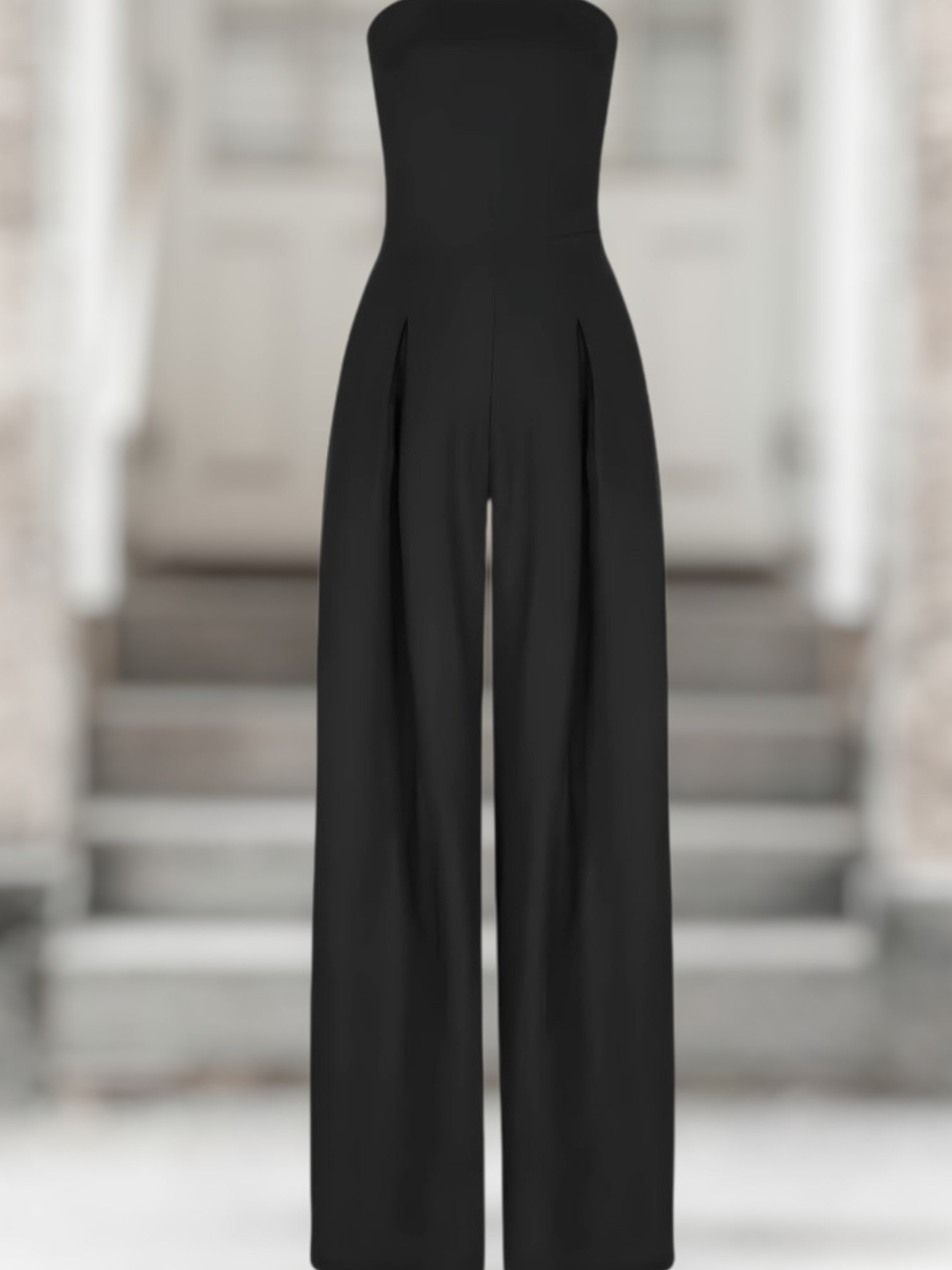 Amélie | Women's Elegant Sleeveless Corset Effect Dress for Wedding Guests and Formal Occasions | Black 2