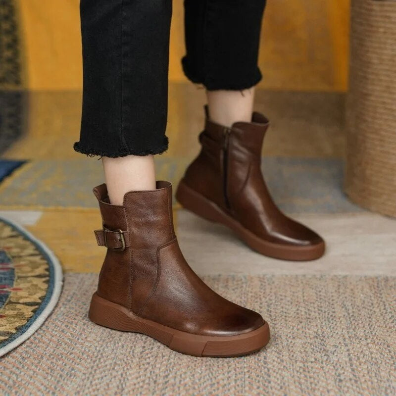 Ankle Boots for Women, Side Buckle | Comfort Fit 2