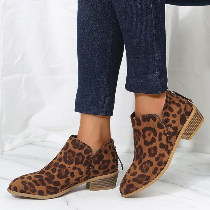 Ankle Boots for Women | Sleek Design, Comfortable Fit | Leopard