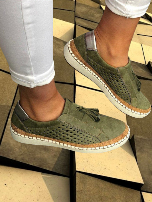 Arch Support Slip-On Sneakers with Non-Slip Outsole | Green