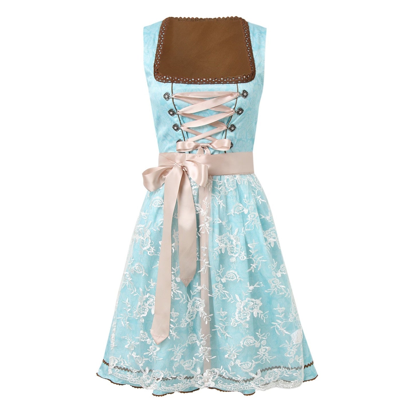 Artistic Lacing with Apron Dirndl Dress | Oktoberfest Outfit | Light Blue