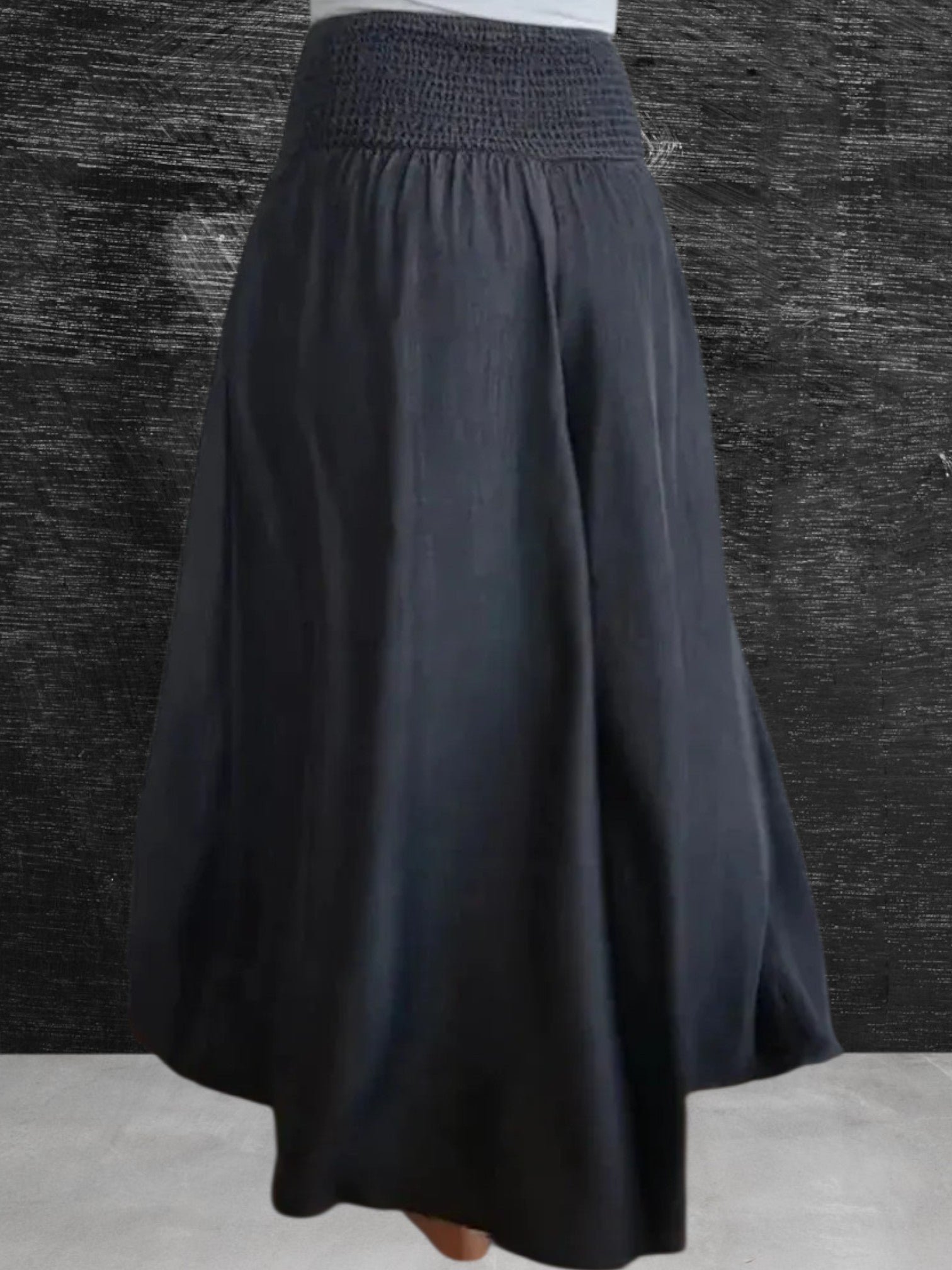 Aslaug | Women's Lightweight Culotte Pants with Elastic Waist and Pockets, Loose Fit for Summer | Gray