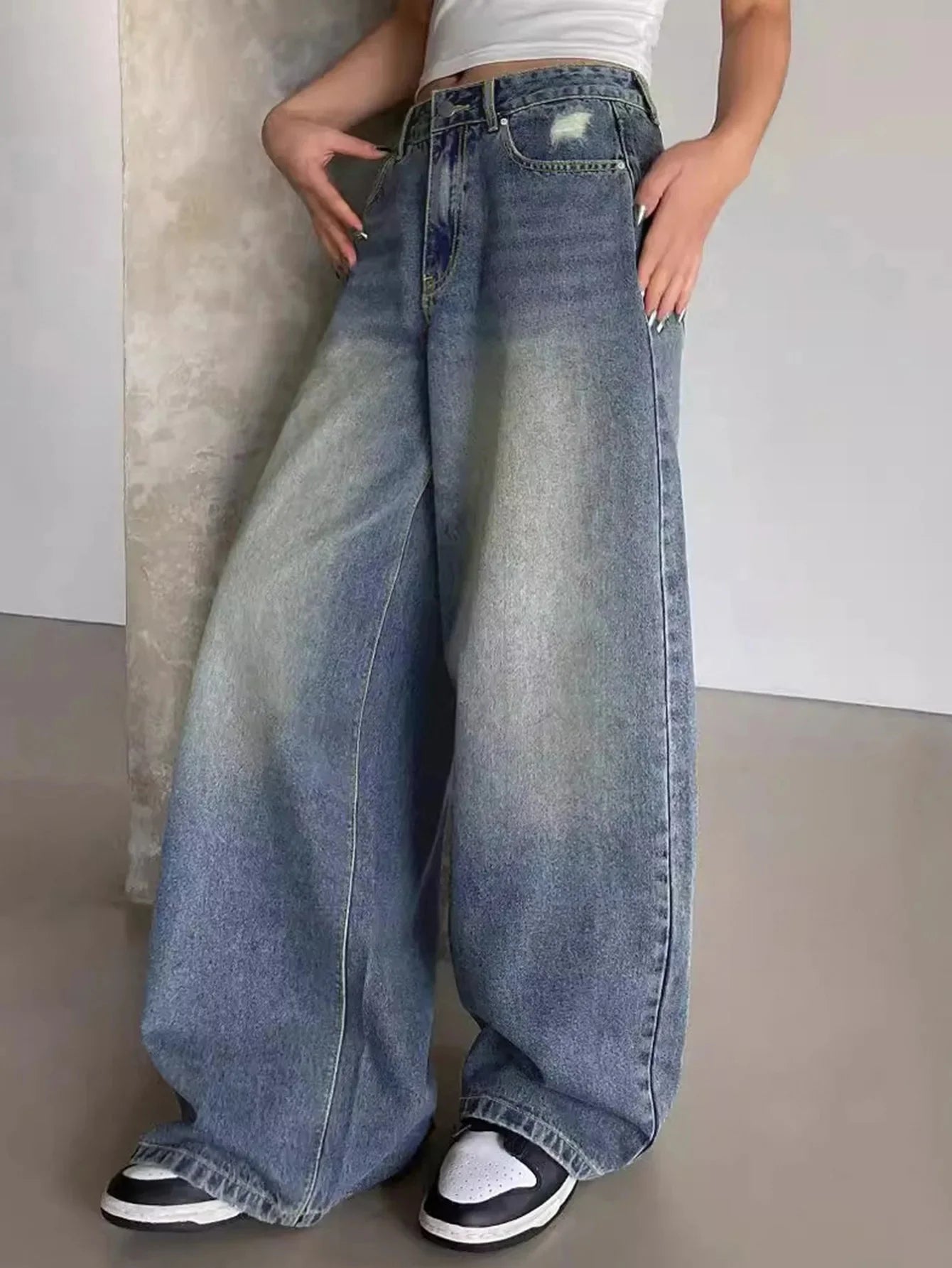 Baggy Jeans for Women | Mid Rise, Wide Leg | Casual Fit | 2