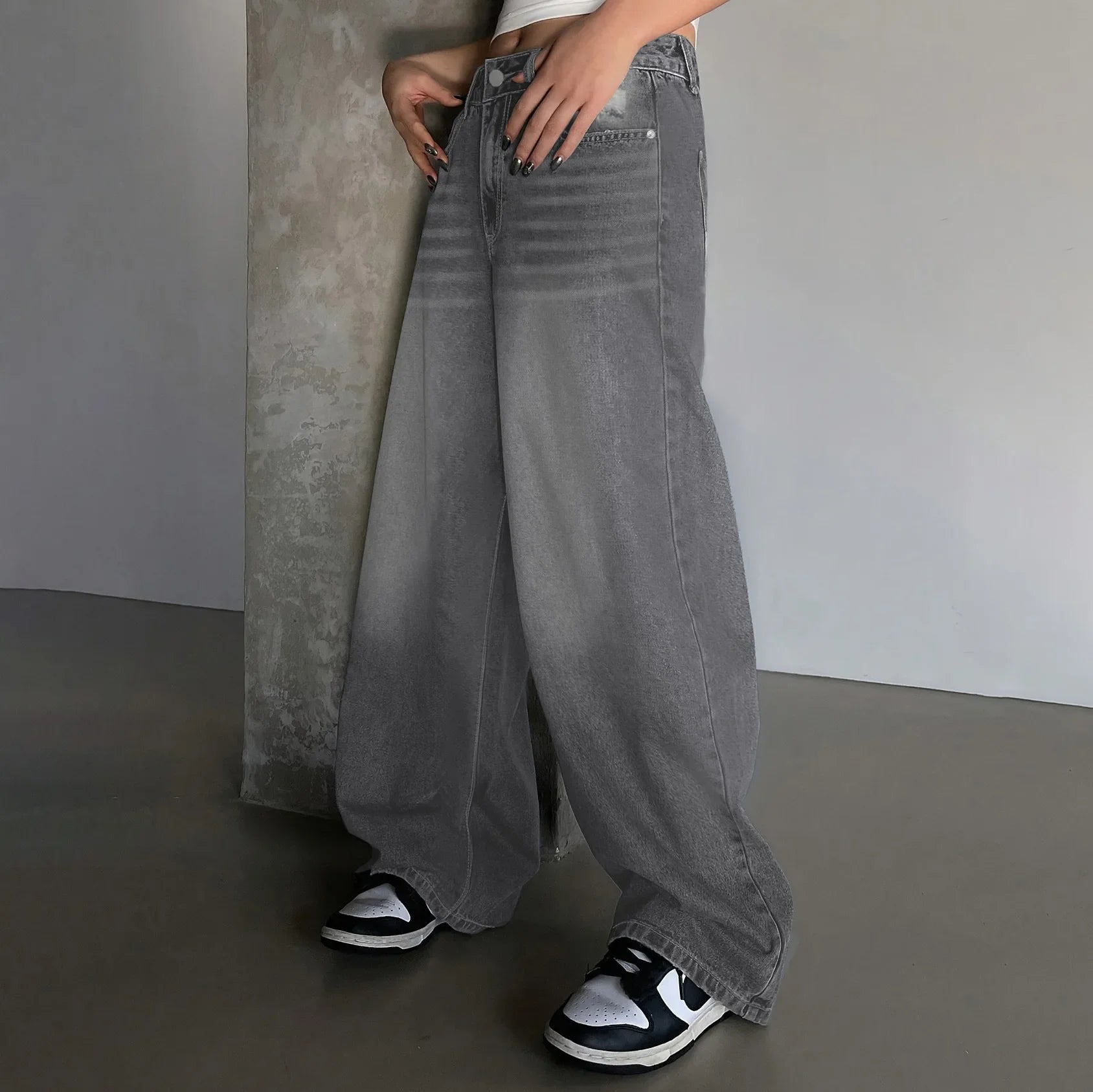 Baggy Jeans for Women | Mid Rise, Wide Leg | Casual Fit | 3