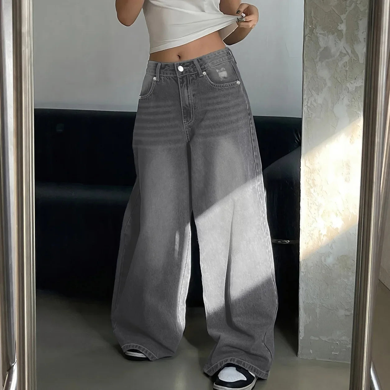 Baggy Jeans for Women | Mid Rise, Wide Leg | Casual Fit | 4