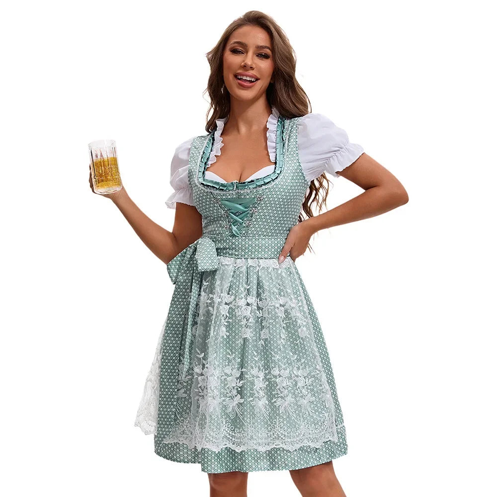 Bavarian Style Dirndl Dress | Oktoberfest | Green