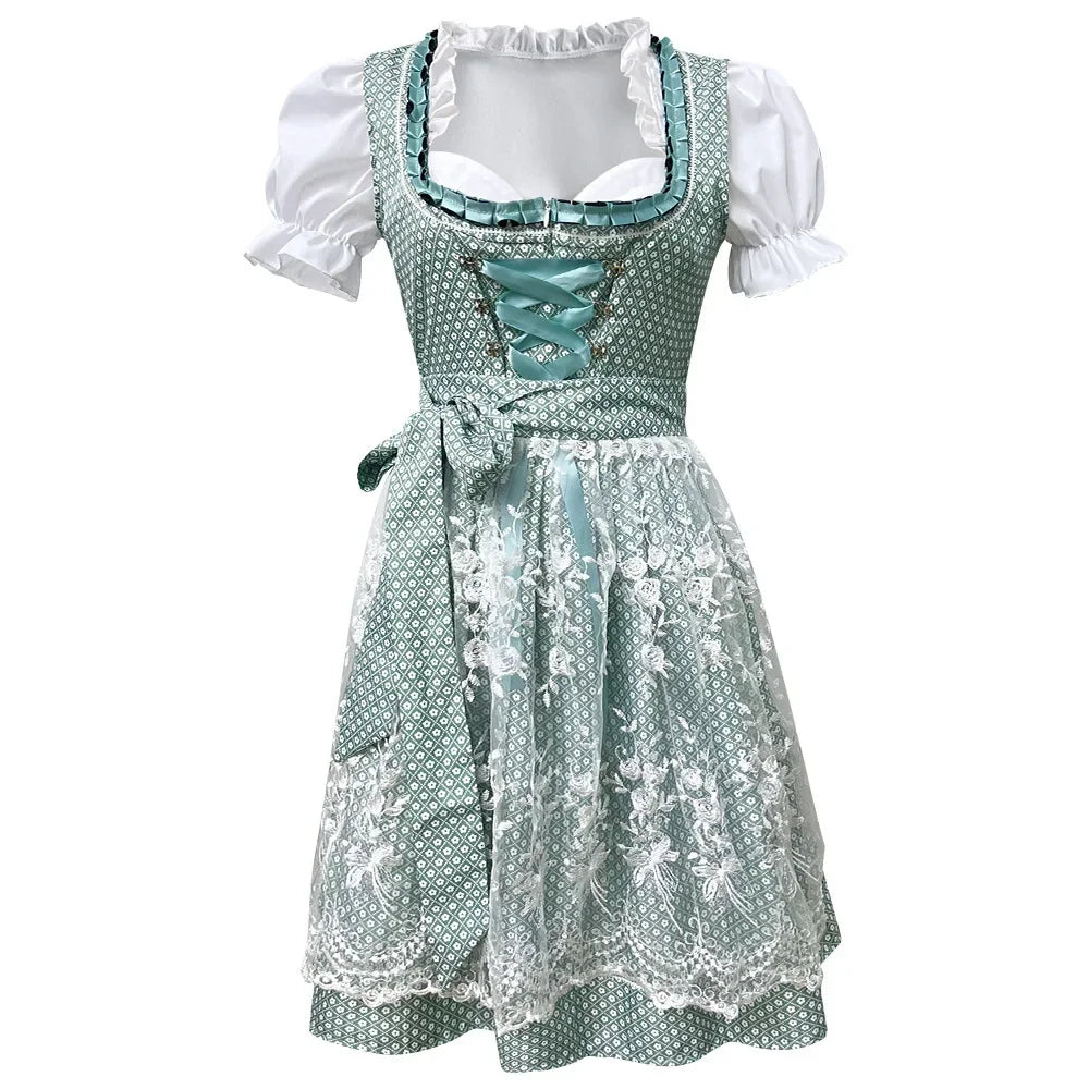 Bavarian Style Dirndl Dress | Oktoberfest | Green1