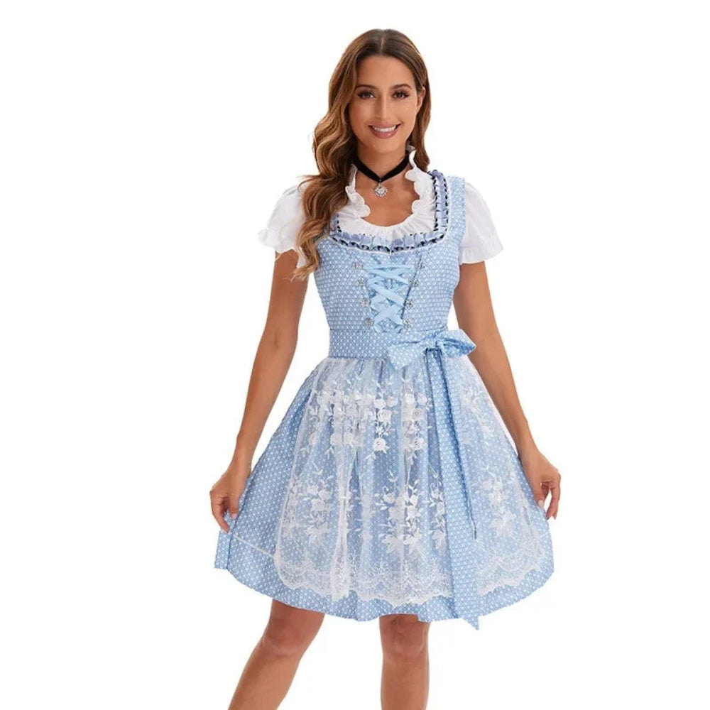 Bavarian Style Dirndl Dress | Oktoberfest | Light Blue