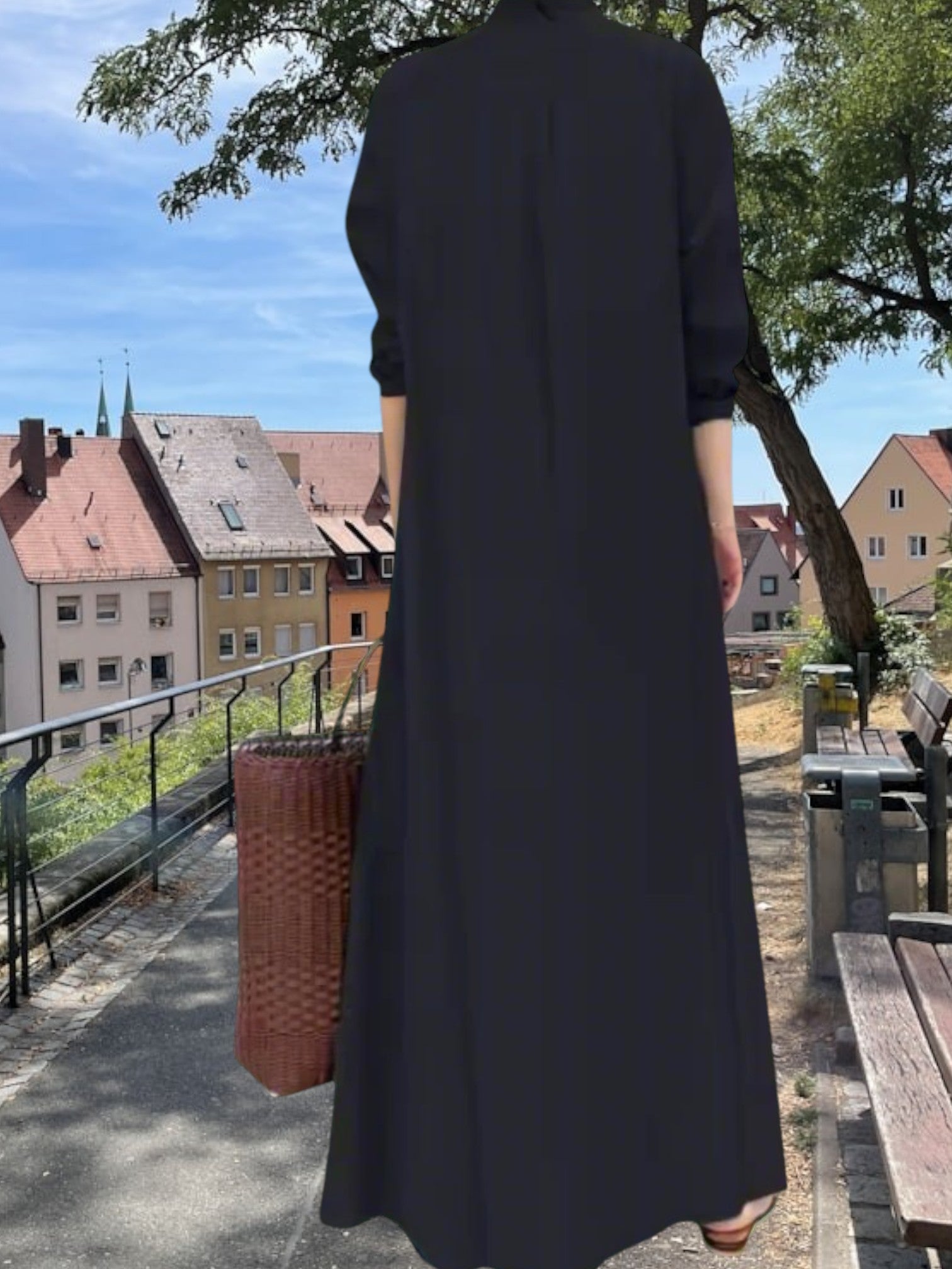 Bente | Loose Fit Shirt Dress with Button Closure for Everyday Comfort | Black 2