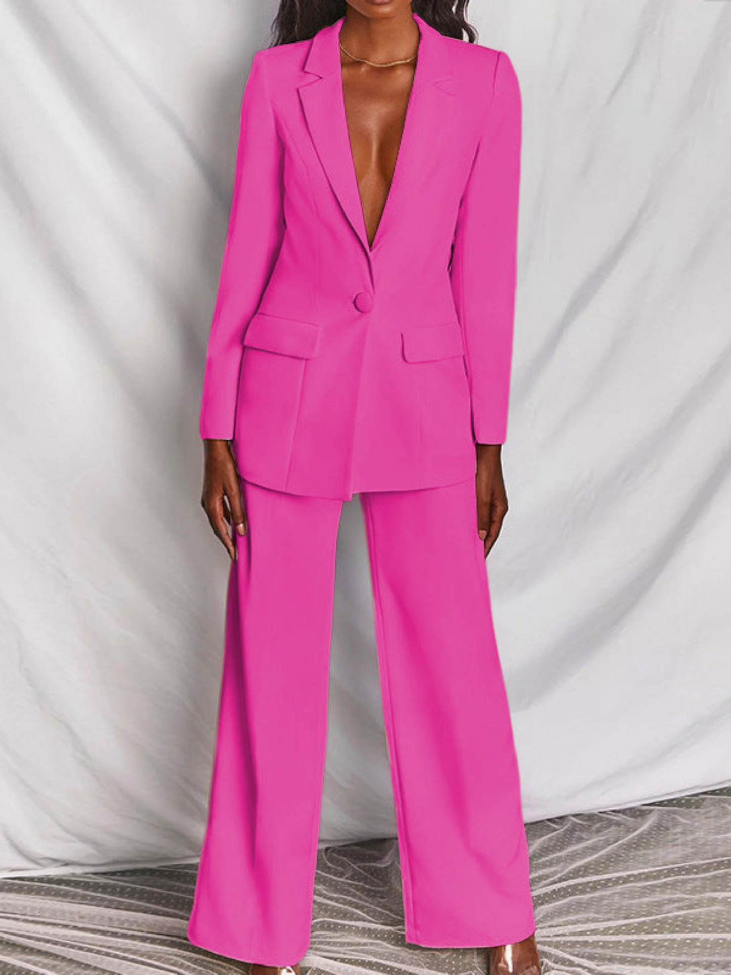 Blazer and Trousers Set for Women | Regular Fit | Pink