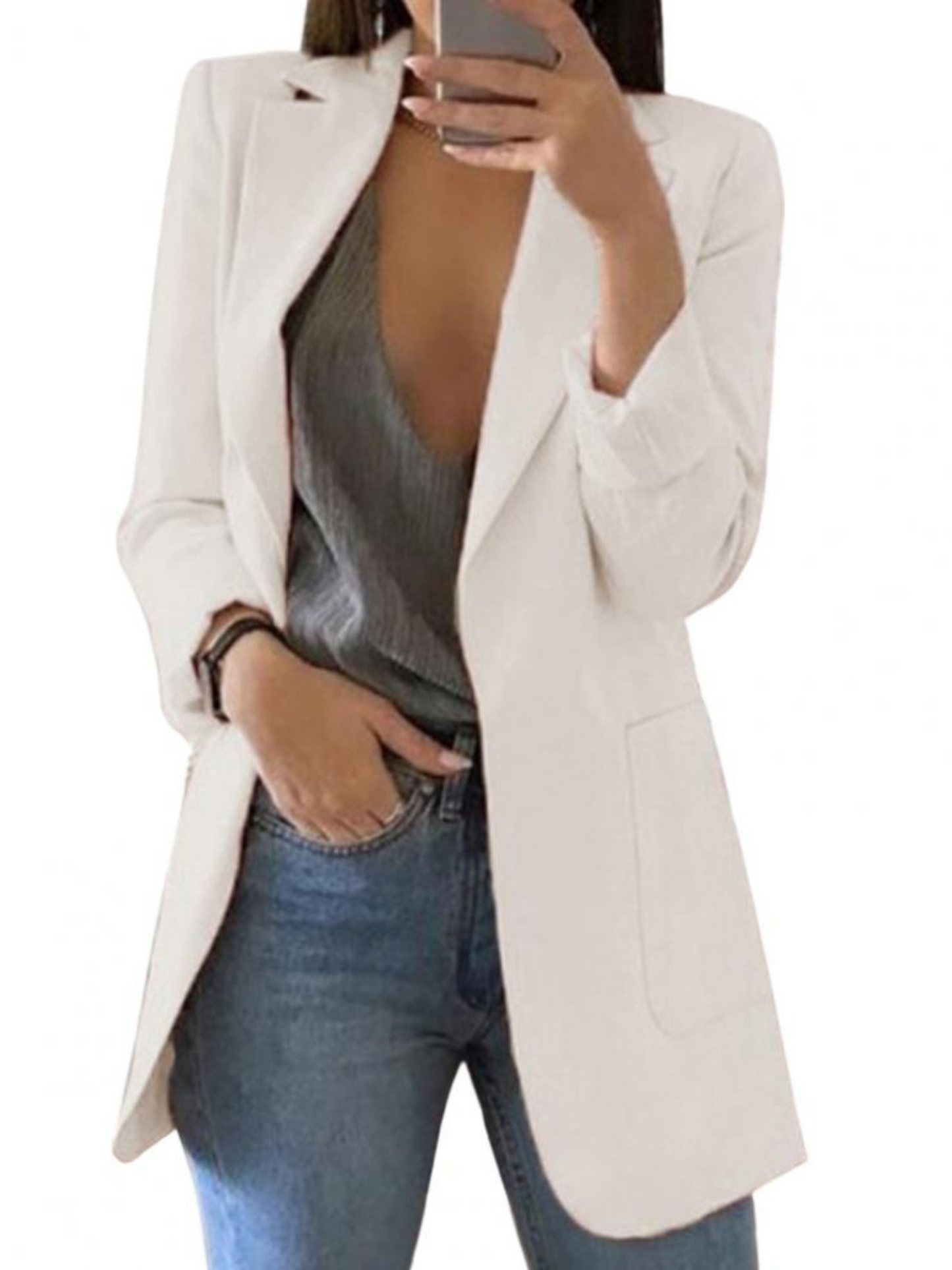 Blazer for Women, Tailored Fit, | Long Sleeve | White