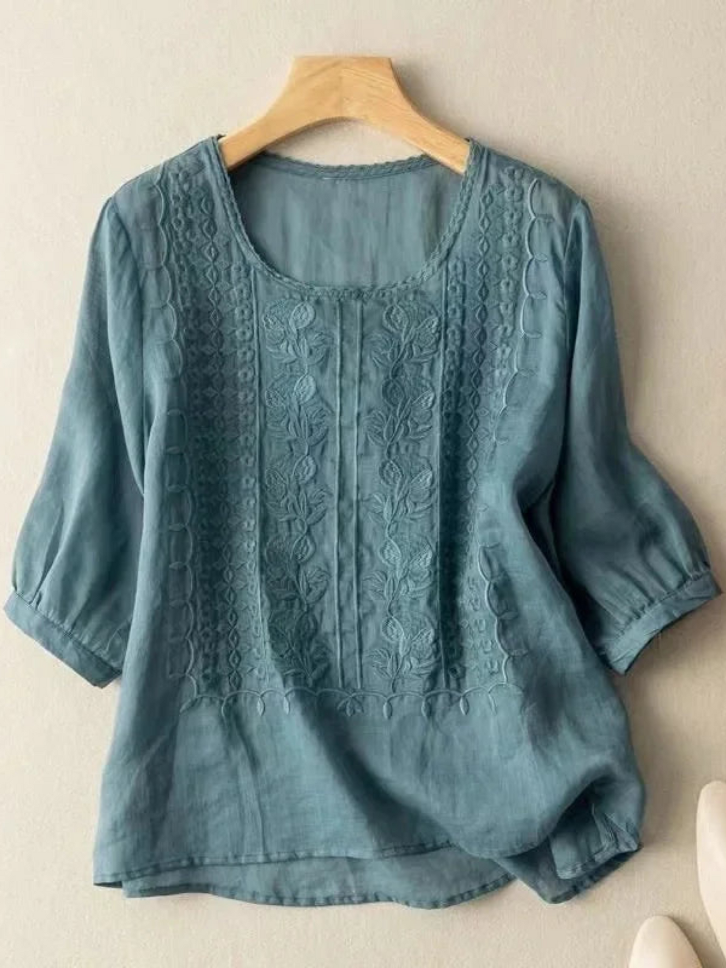 Blouse, Embroidered, 3/4 Sleeve | Flattering Fit 1