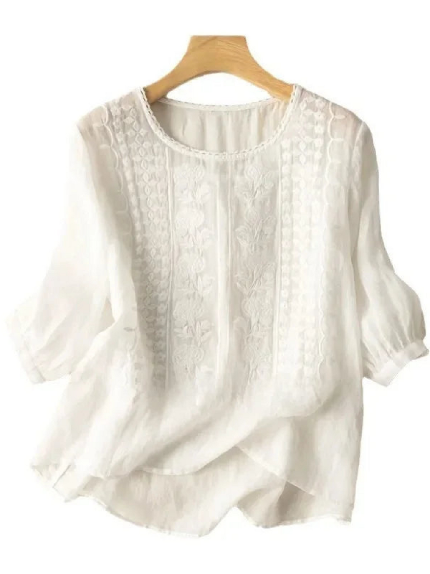 Blouse, Embroidered, 3/4 Sleeve | Flattering Fit 2