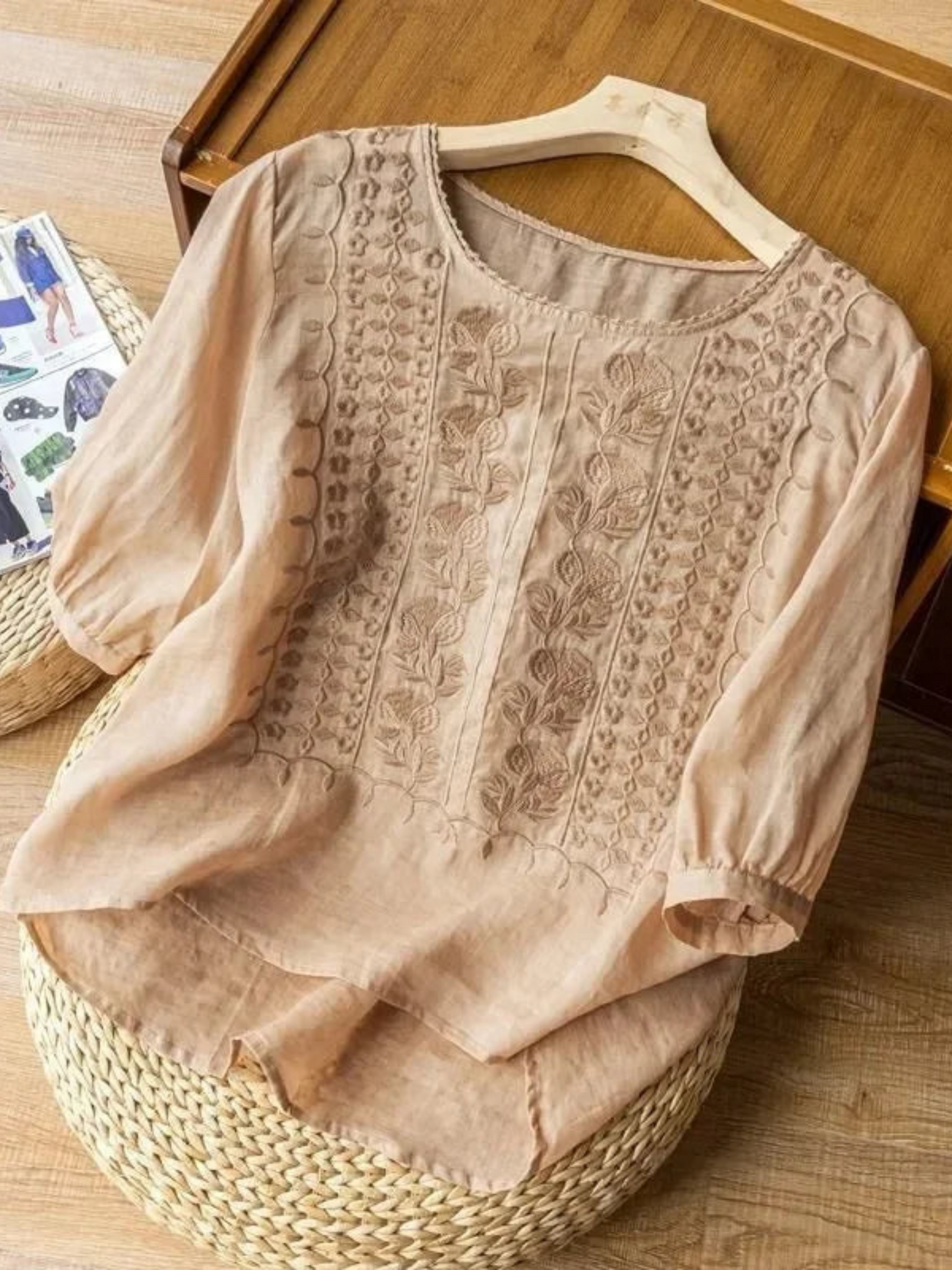 Blouse, Embroidered, 3/4 Sleeve | Flattering Fit 3