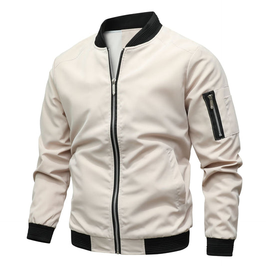 Bomber Jacket for Men | Comfortable Fit | Beige