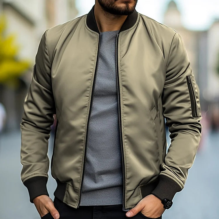 Bomber Jacket for Men | Comfortable Fit | Khaki
