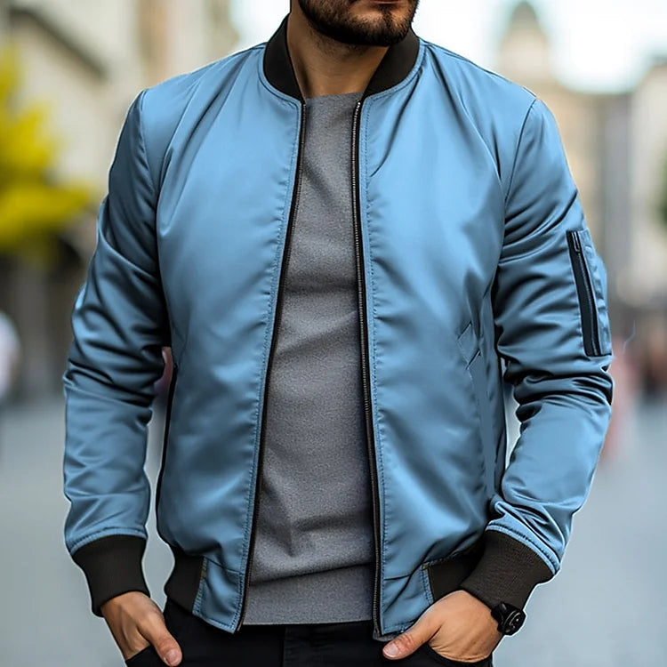 Bomber Jacket for Men | Comfortable Fit | Light Blue