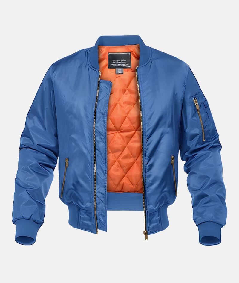 Bomber Jacket for Men, Quilted Lining | Regular Fit | Blue