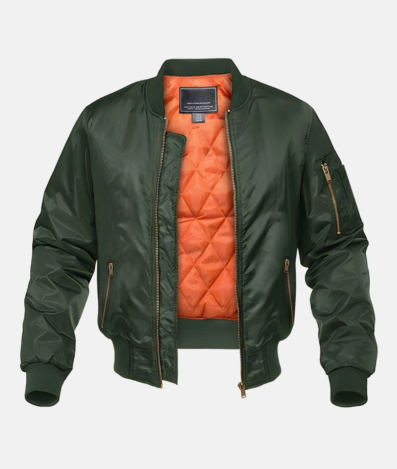 Bomber Jacket for Men, Quilted Lining | Regular Fit | Green