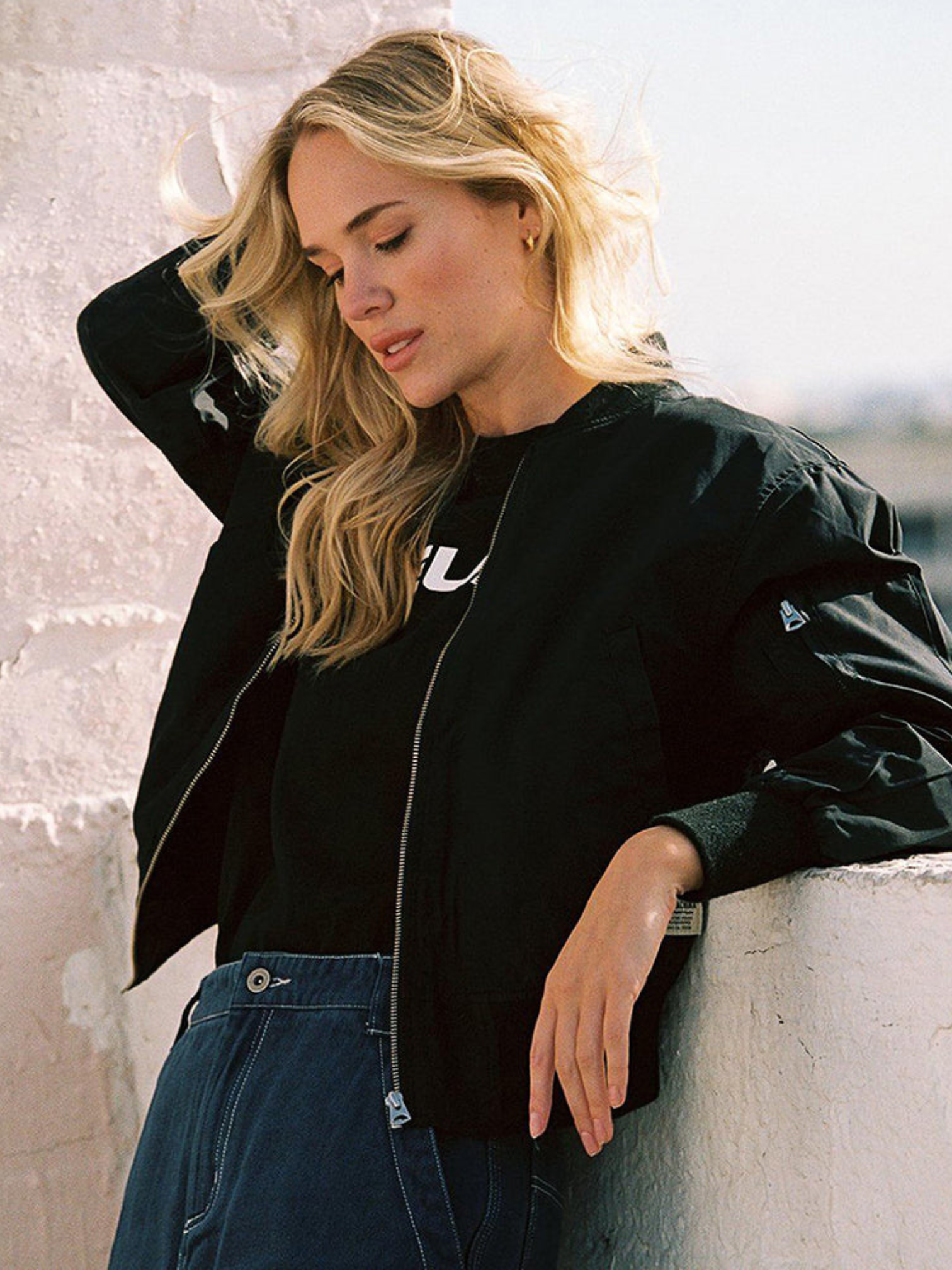 Bomber Jacket for Women | Classic Fit | Black1