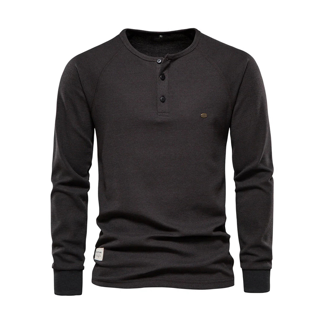 Breathable Long Sleeve Shirt for Men | Casual Fit | Black