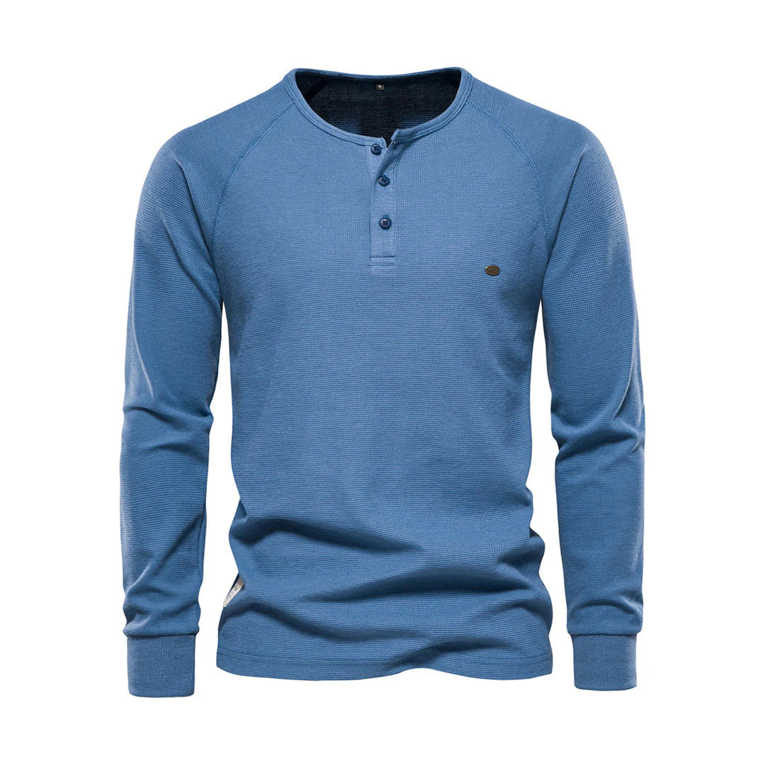 Breathable Long Sleeve Shirt for Men | Casual Fit | Blue
